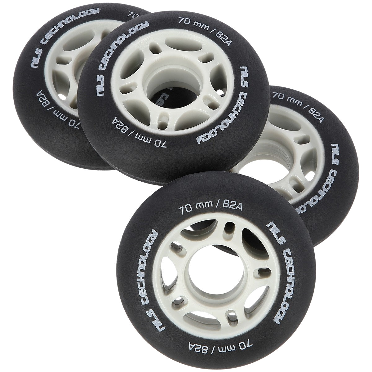 Black 82A PU Skate Wheels, 70x24mm, Set of 4
