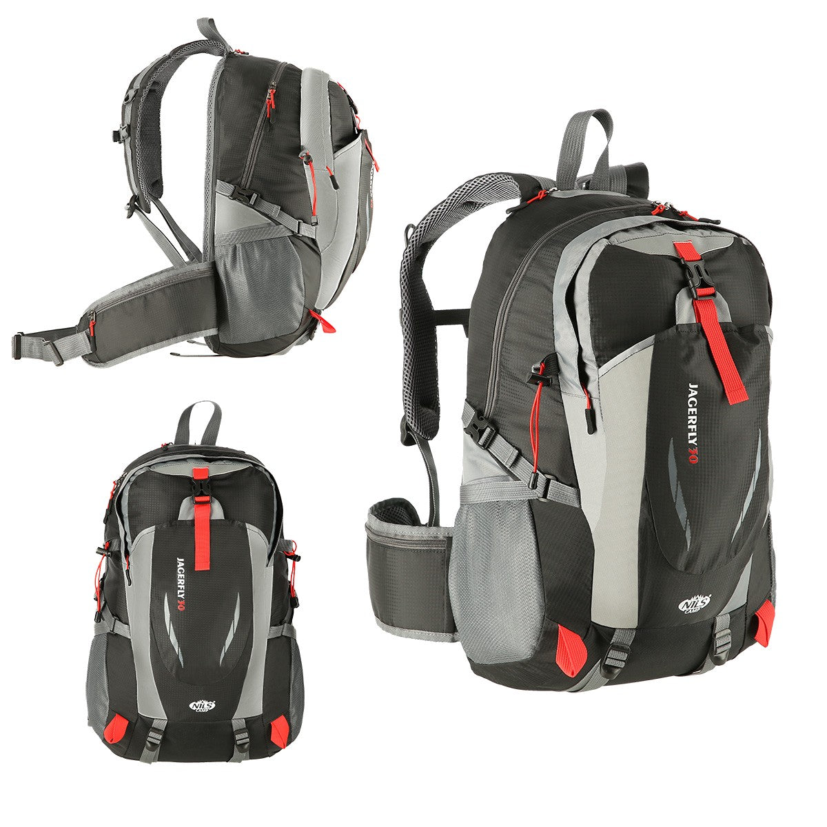 Black Backpack, 25L Capacity, Lightweight Design