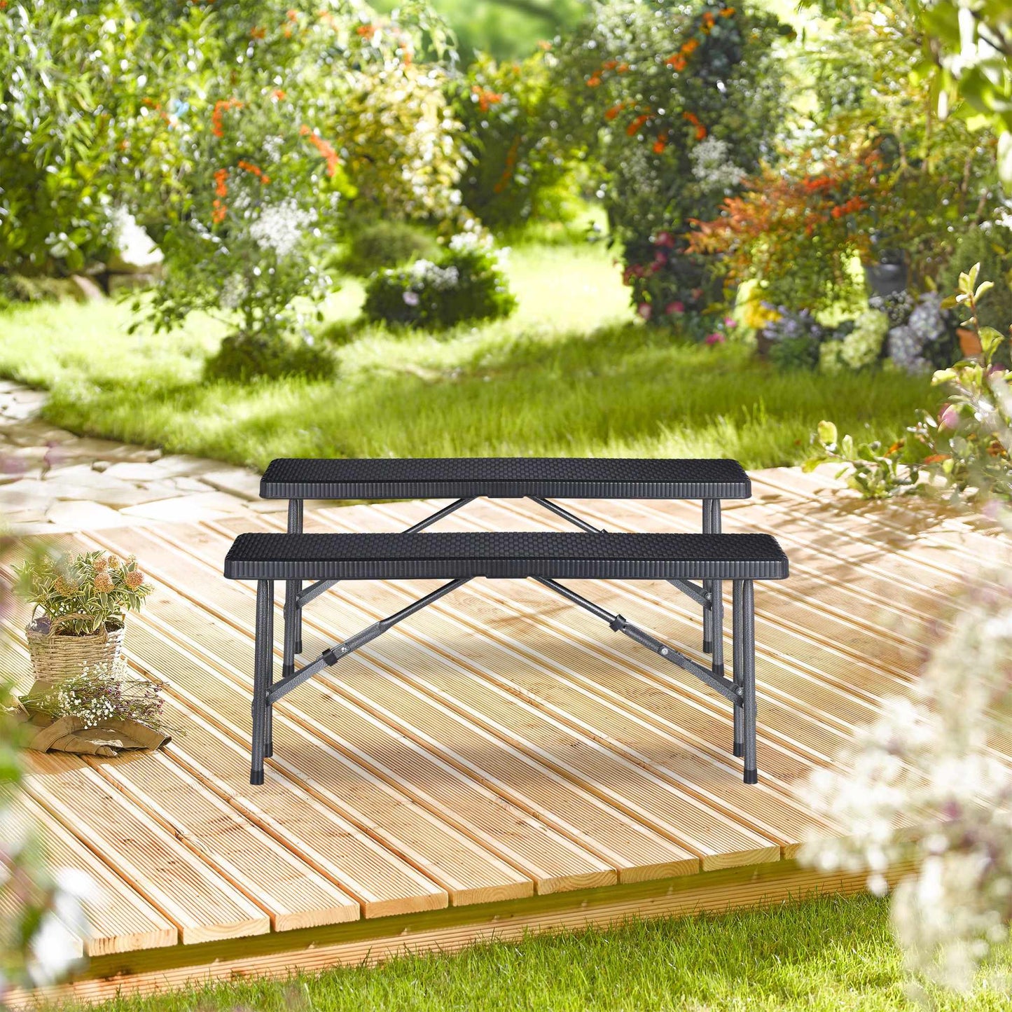 Black Beer Bench set of 2