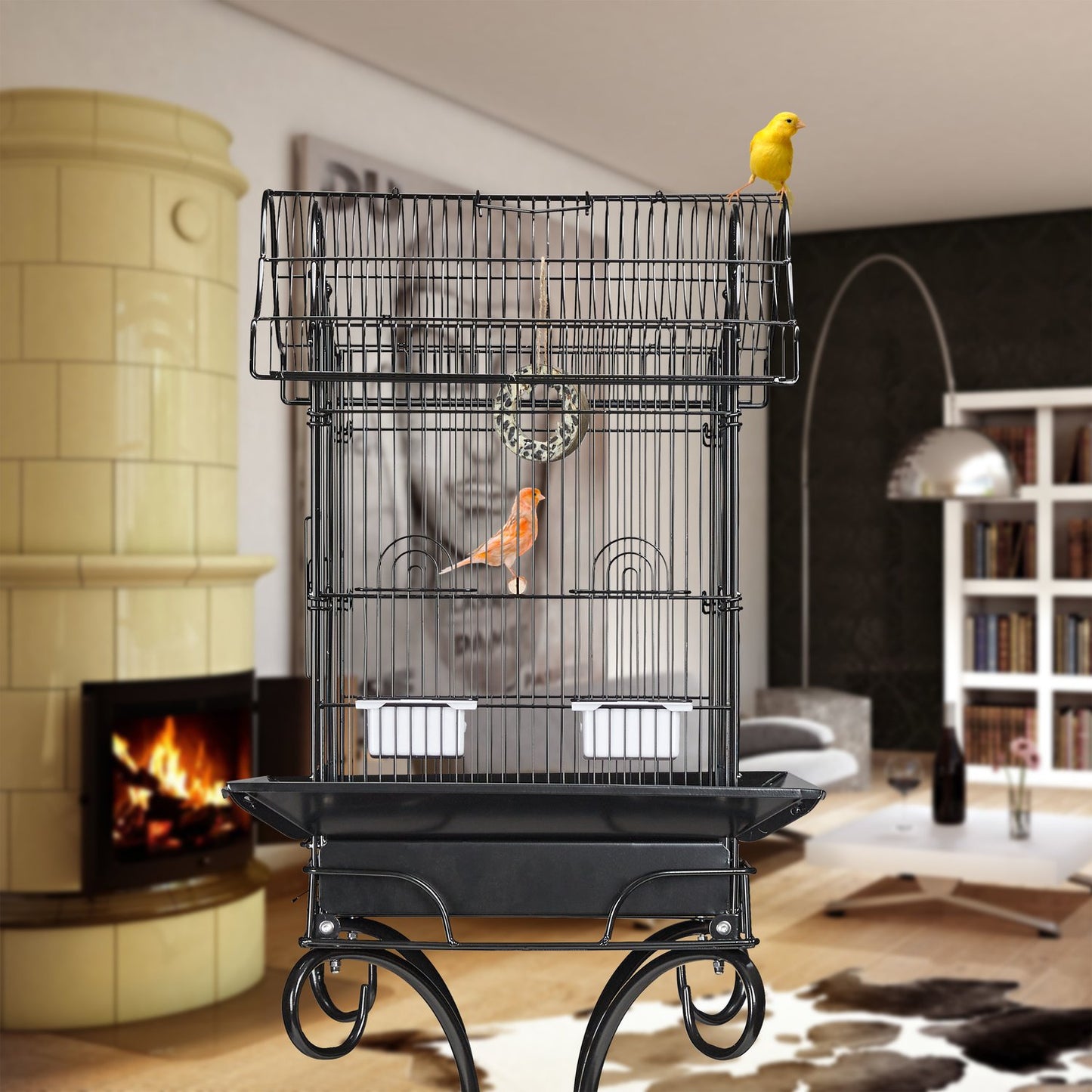 Black Bird Cage with Stand