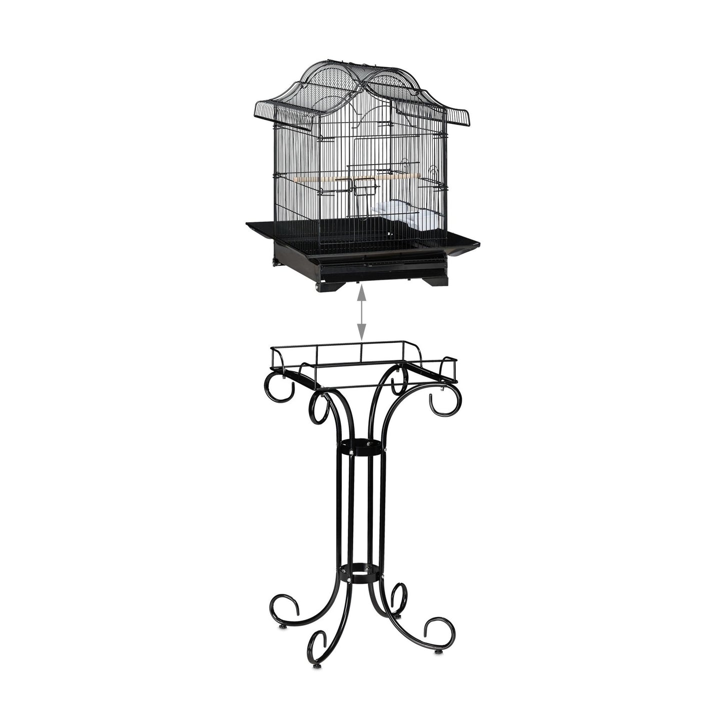 Black Bird Cage with Stand