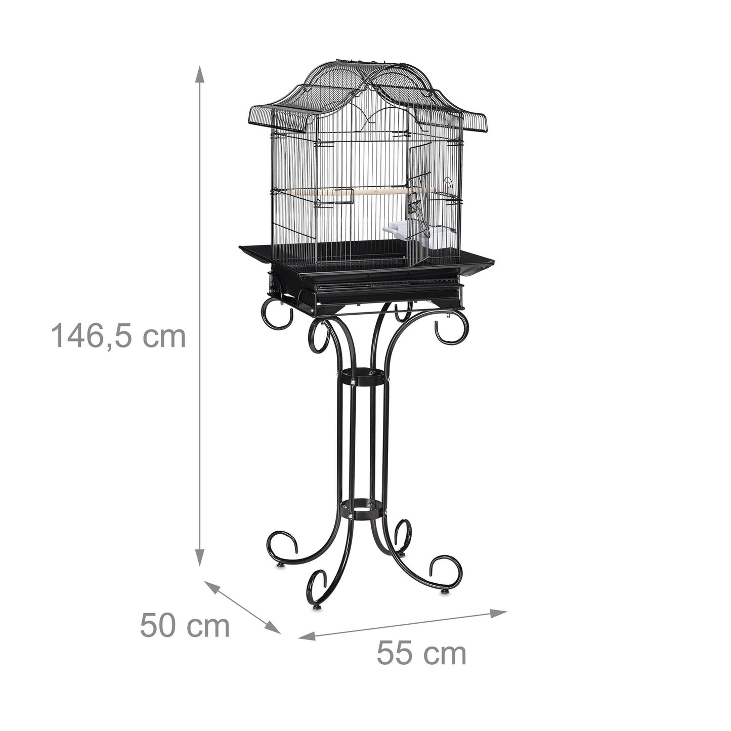 Black Bird Cage with Stand
