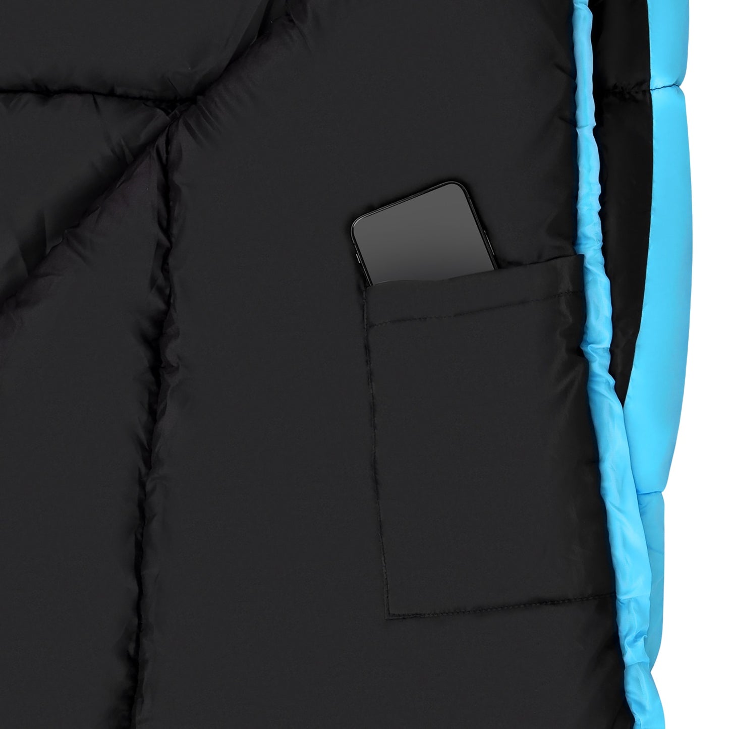 Black-Blue Sleeping Bag, Lightweight, Compact