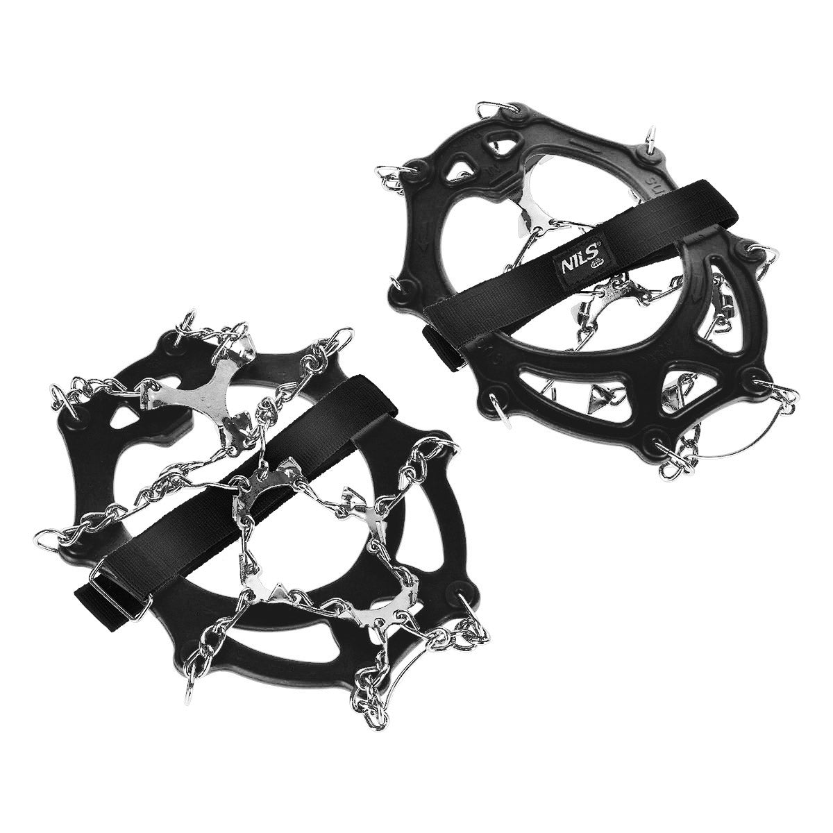 Black Crampons, Size XL, Anti-Slip Traction