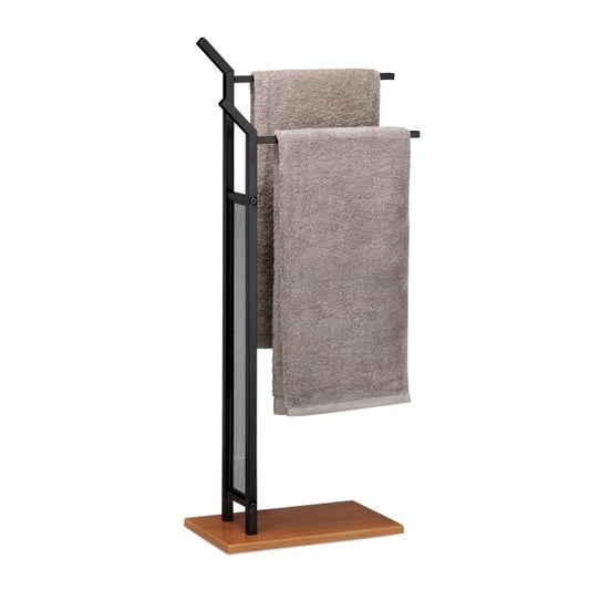 Black Double Rail Towel Rack