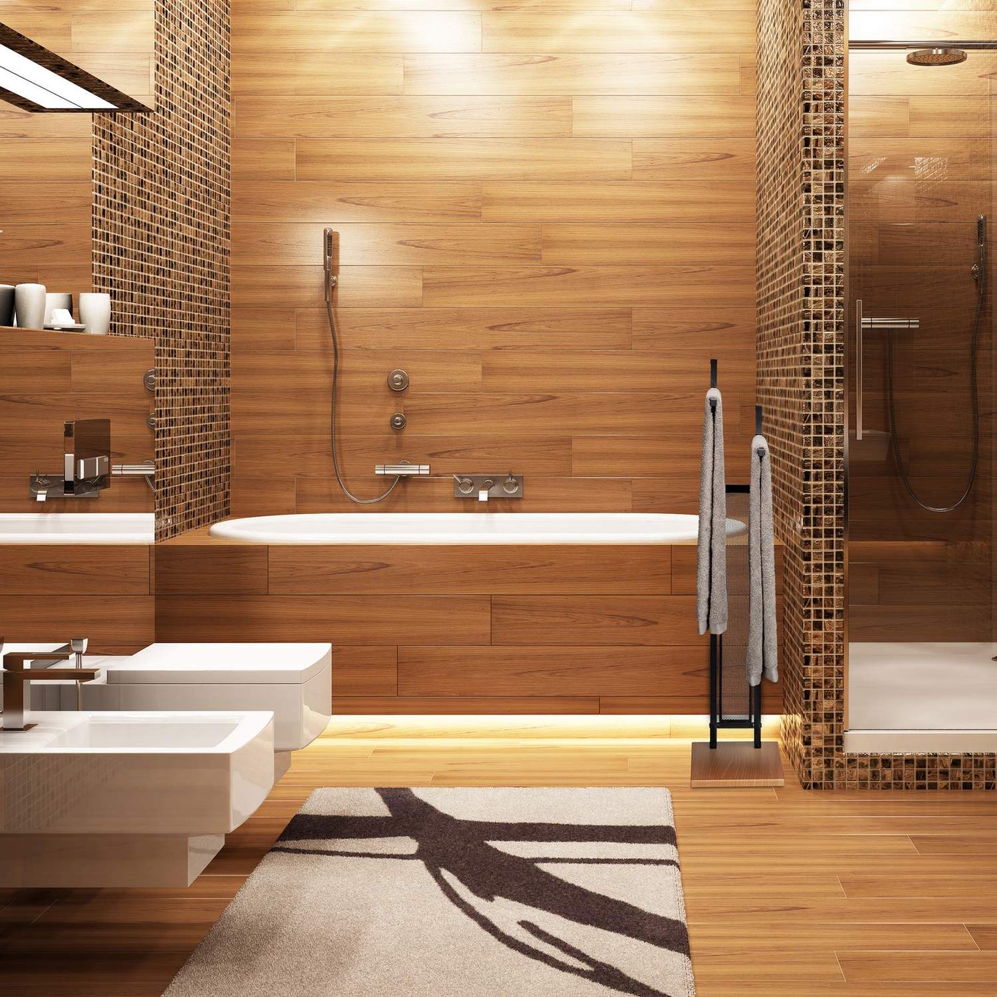 Black Double Rail Towel Rack