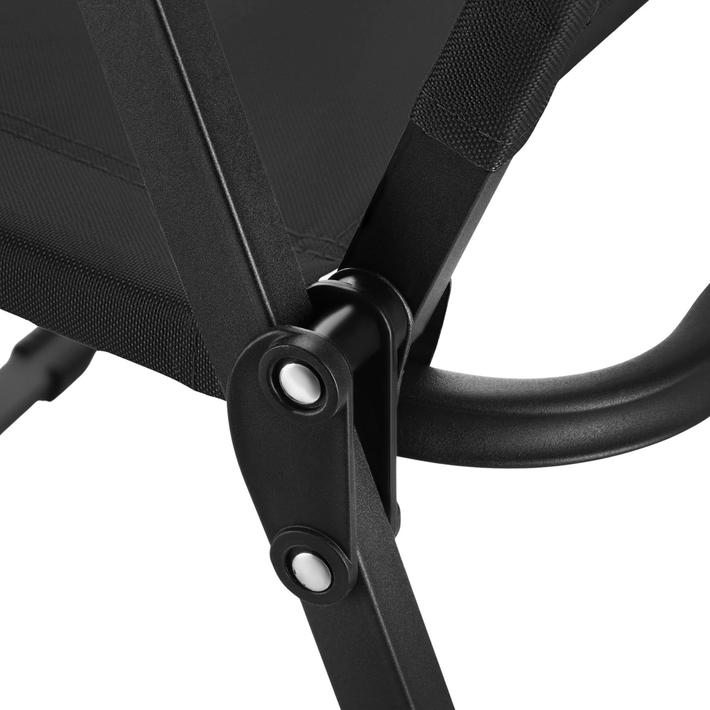 Black Folding Chair, Iron Frame, 900D Polyester Seat