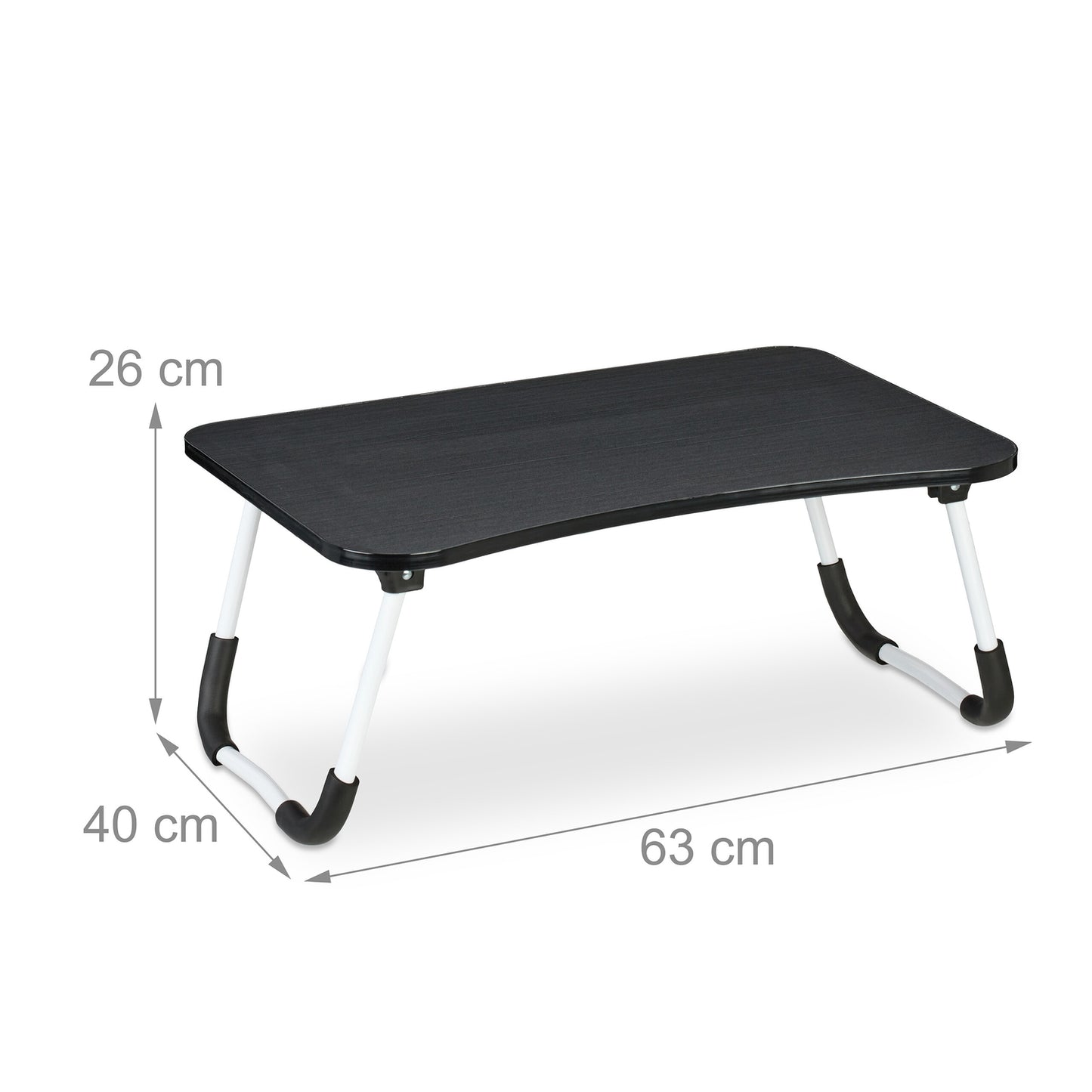 Black Folding Lap Desk – Laptop Bed Tray with Iron Frame