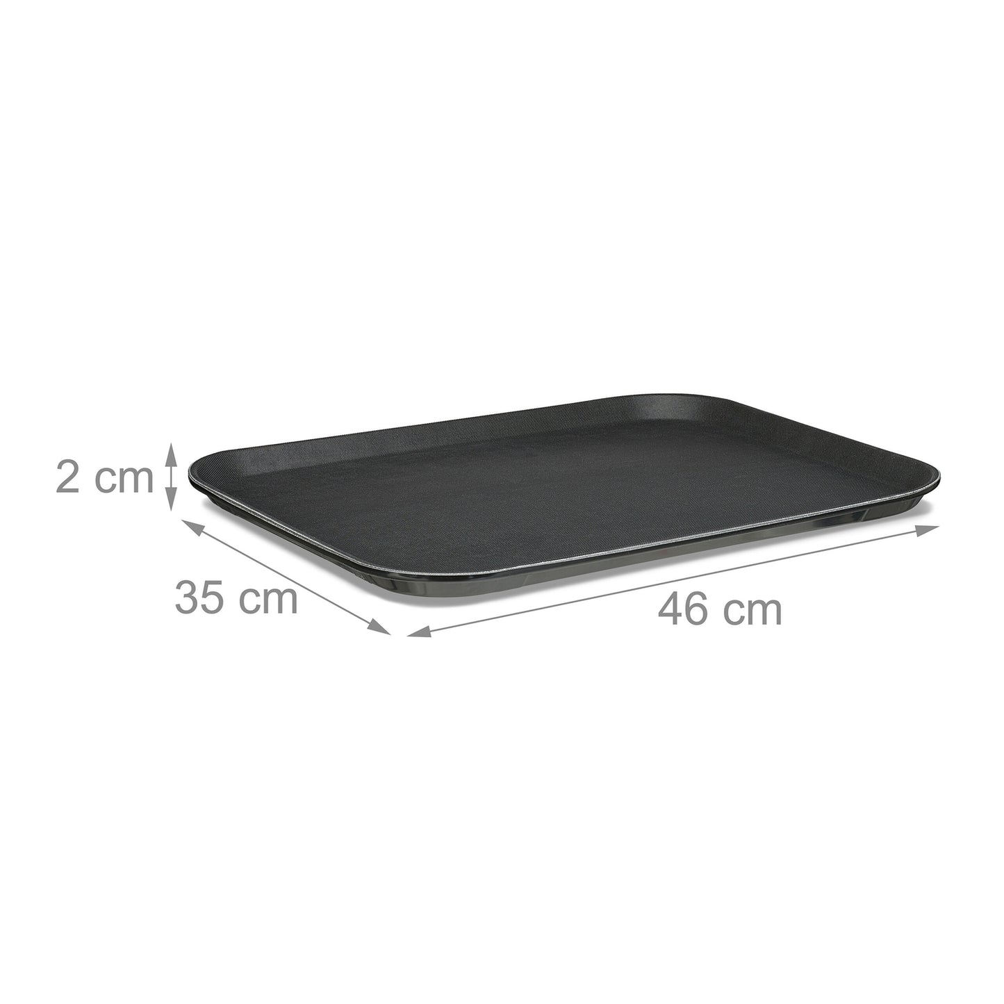 Black Gastro Serving Trays Set, 46x35cm, Non-Slip, 2-Pack