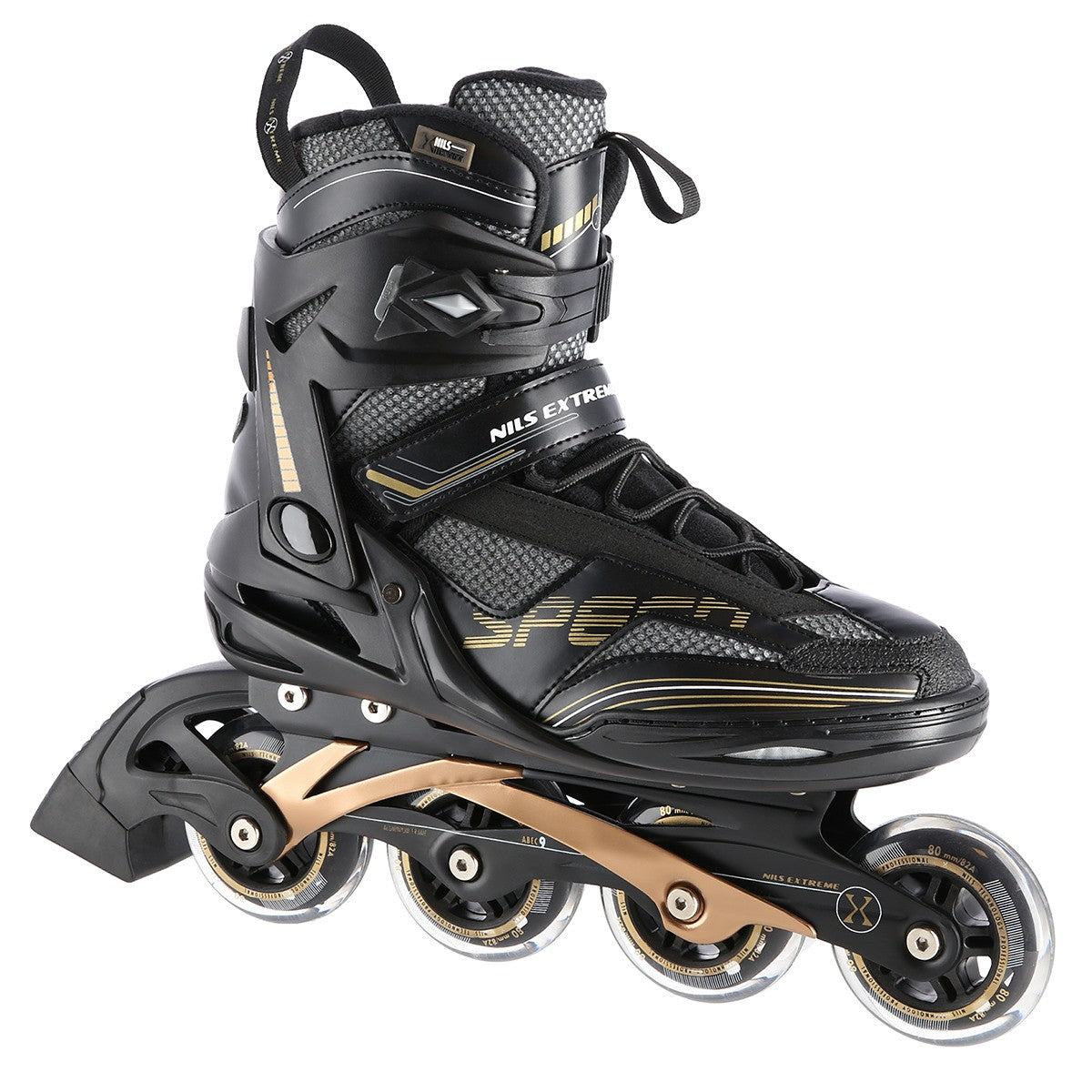 Black-Gold Inline Skates, Size 38