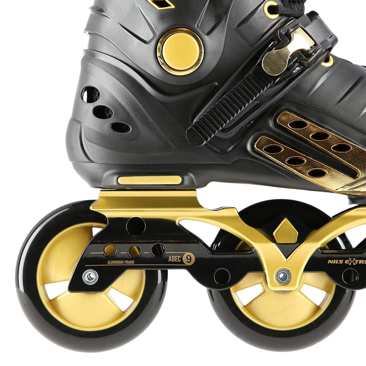 Black-Gold Slalom Inline Skates, Size 35