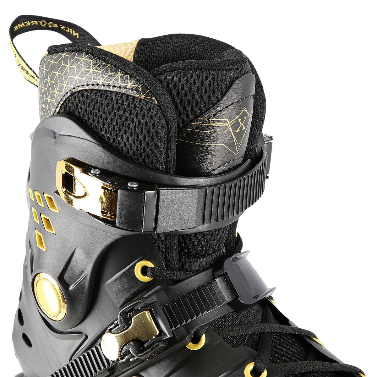 Black-Gold Slalom Inline Skates, Size 35