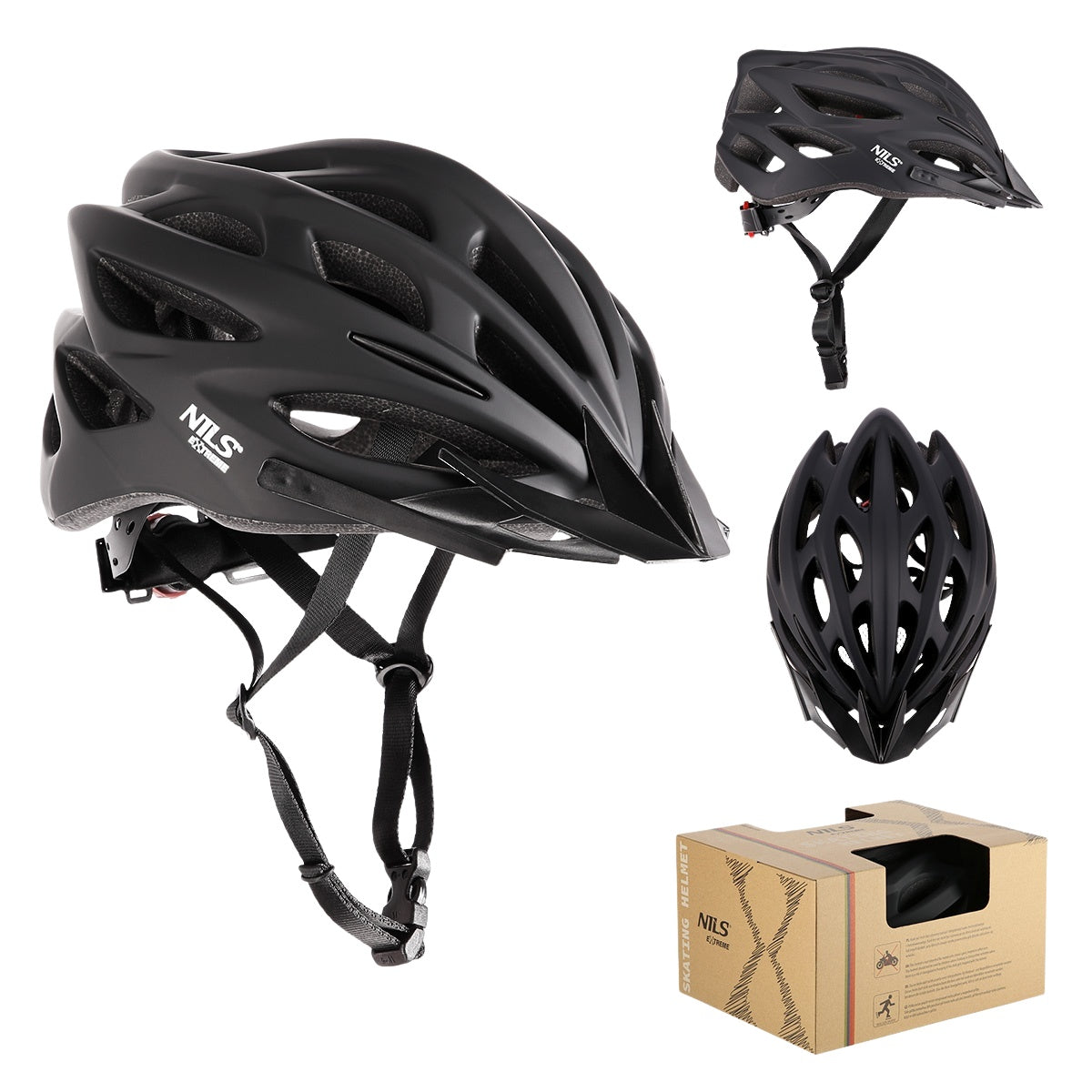 Black Helmet, Size L (58-61cm) – Nils Extreme