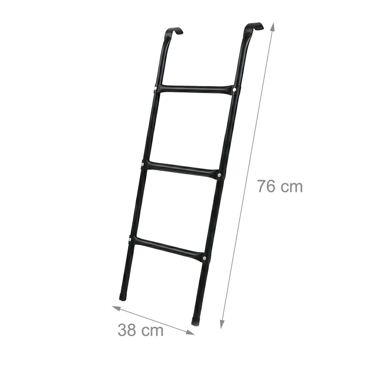 Black Hook-On Trampoline Ladder – Steel, Easy Fit