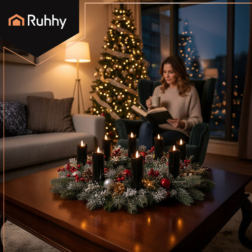 Black LED Candles, 12 Pack, 15cm, Flickering Flame Effect