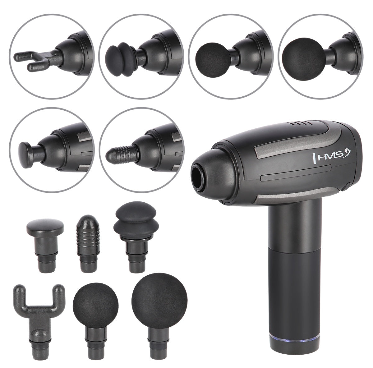 Black Massage Gun, Handheld Deep Tissue Massager