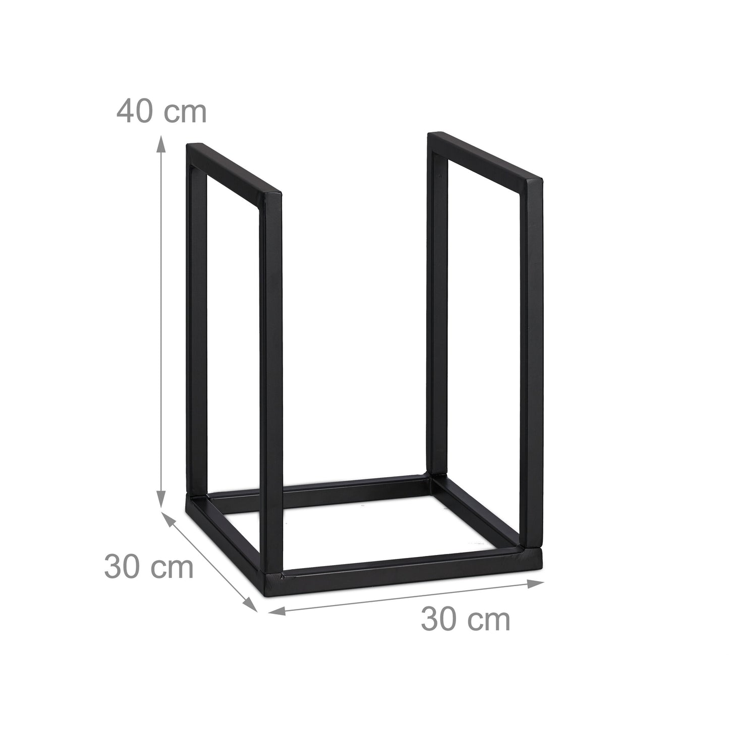 Black Metal Firewood Rack – Small Log Storage Holder