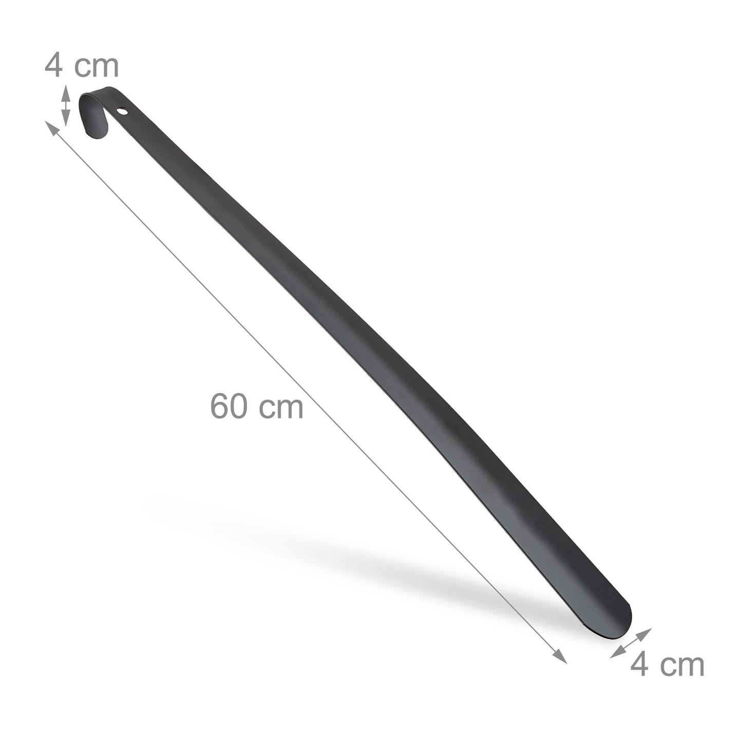 Black Metal Shoehorn – Rust-Resistant, Long-Lasting