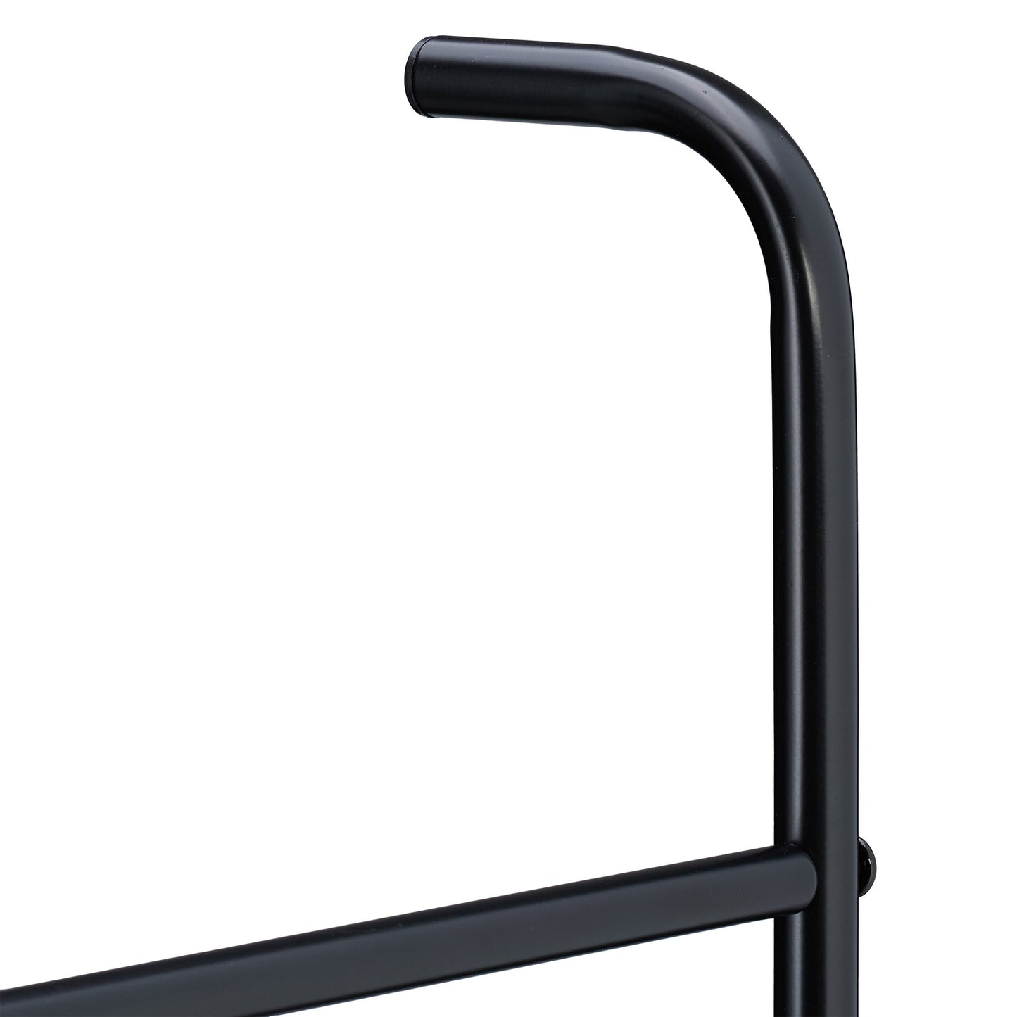 Black Metal Towel Ladder Rack, 6 Rungs