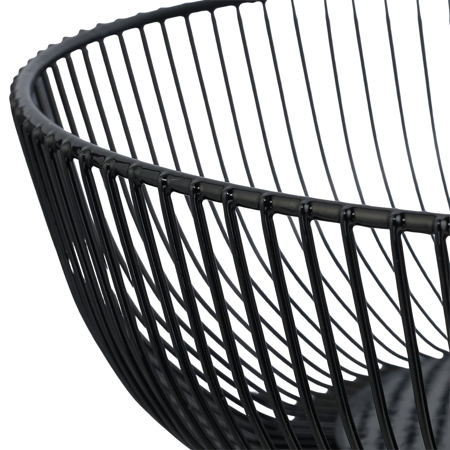 Black Metal Wire Fruit Bowl – Large, Round Design