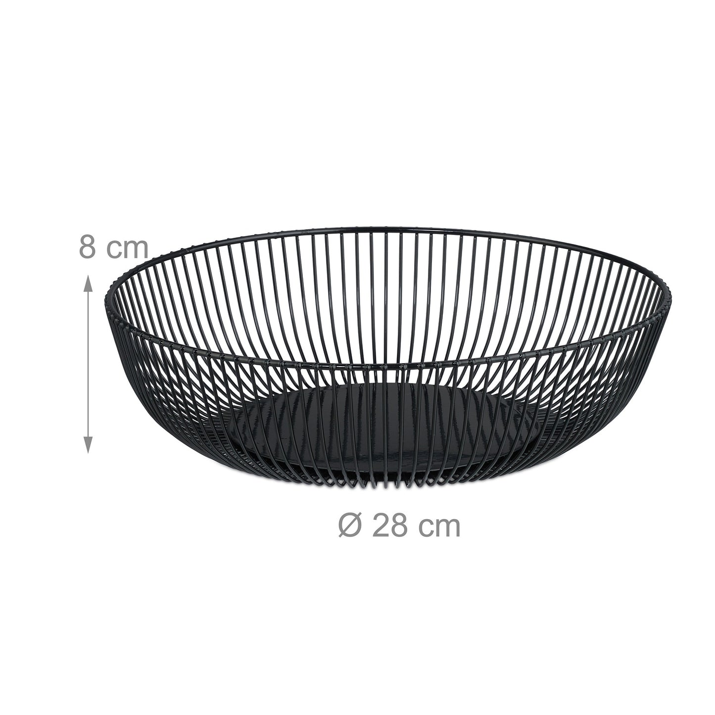 Black Metal Wire Fruit Bowl – Large, Round Design