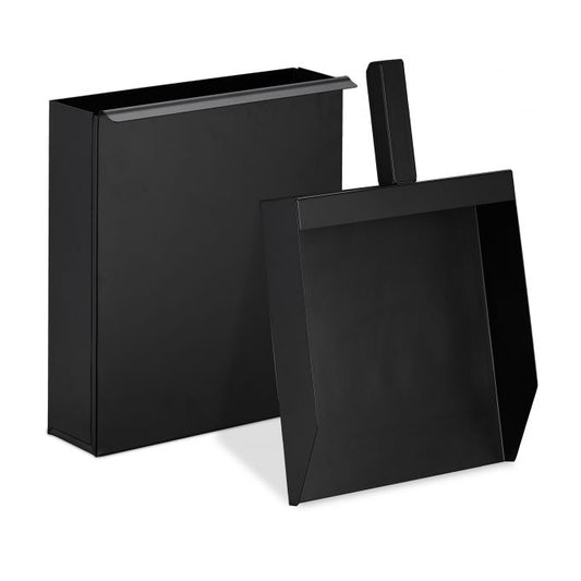 Black Narrow Ash Bucket with a Shovel