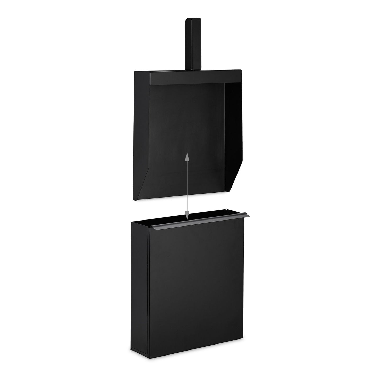 Black Narrow Ash Bucket with a Shovel