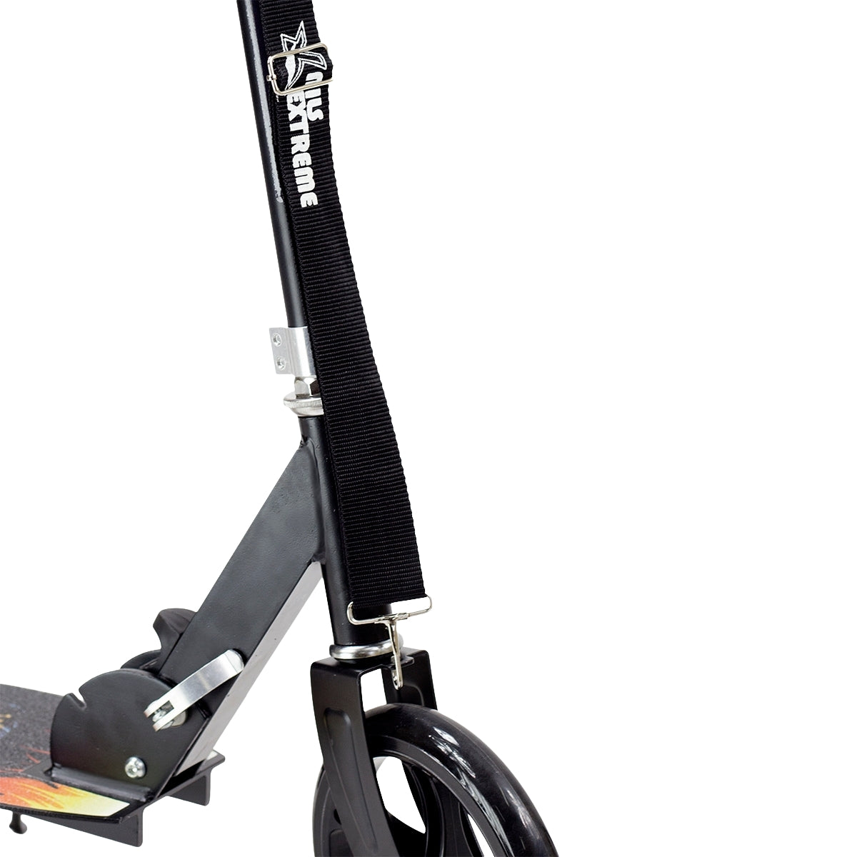 Black PU Scooter, 205mm Wheels, Foldable Design