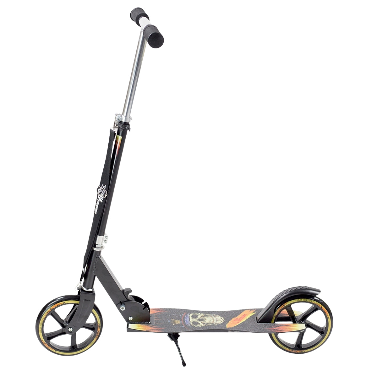 Black PU Scooter, 205mm Wheels, Foldable Design