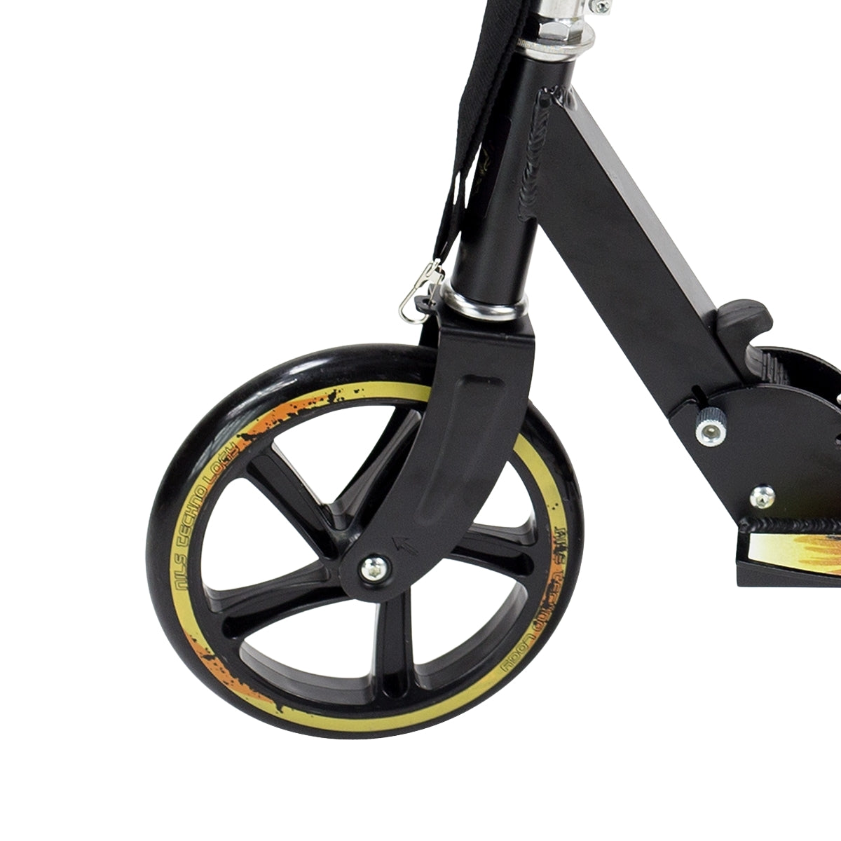 Black PU Scooter, 205mm Wheels, Foldable Design