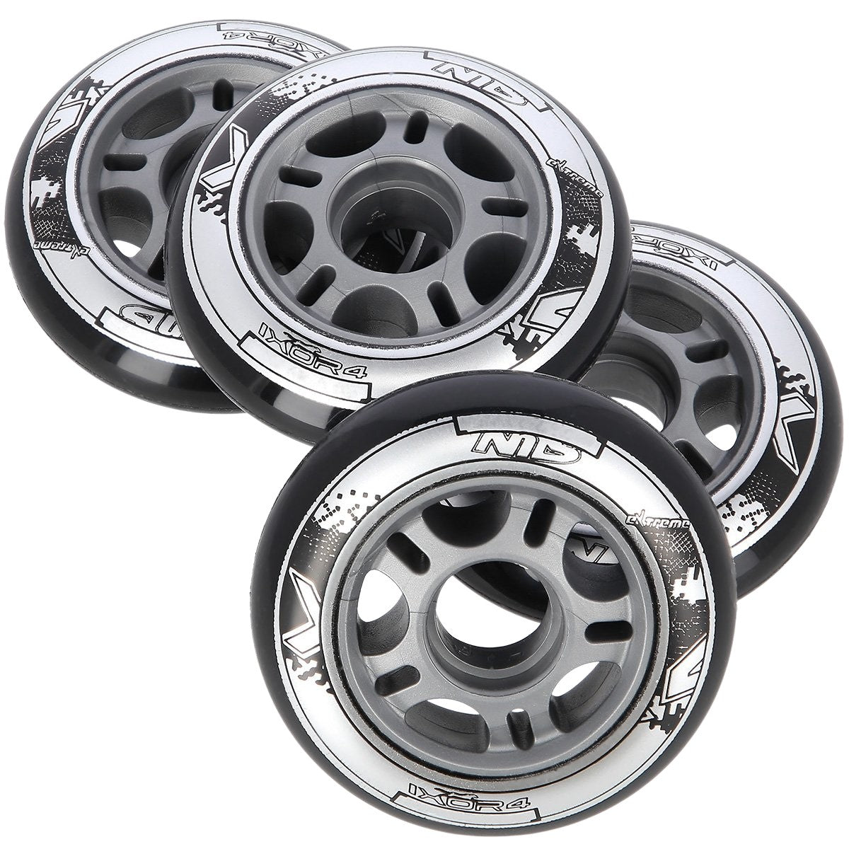 Black PU Skate Wheels, 70x24mm, 82A, Set of 4