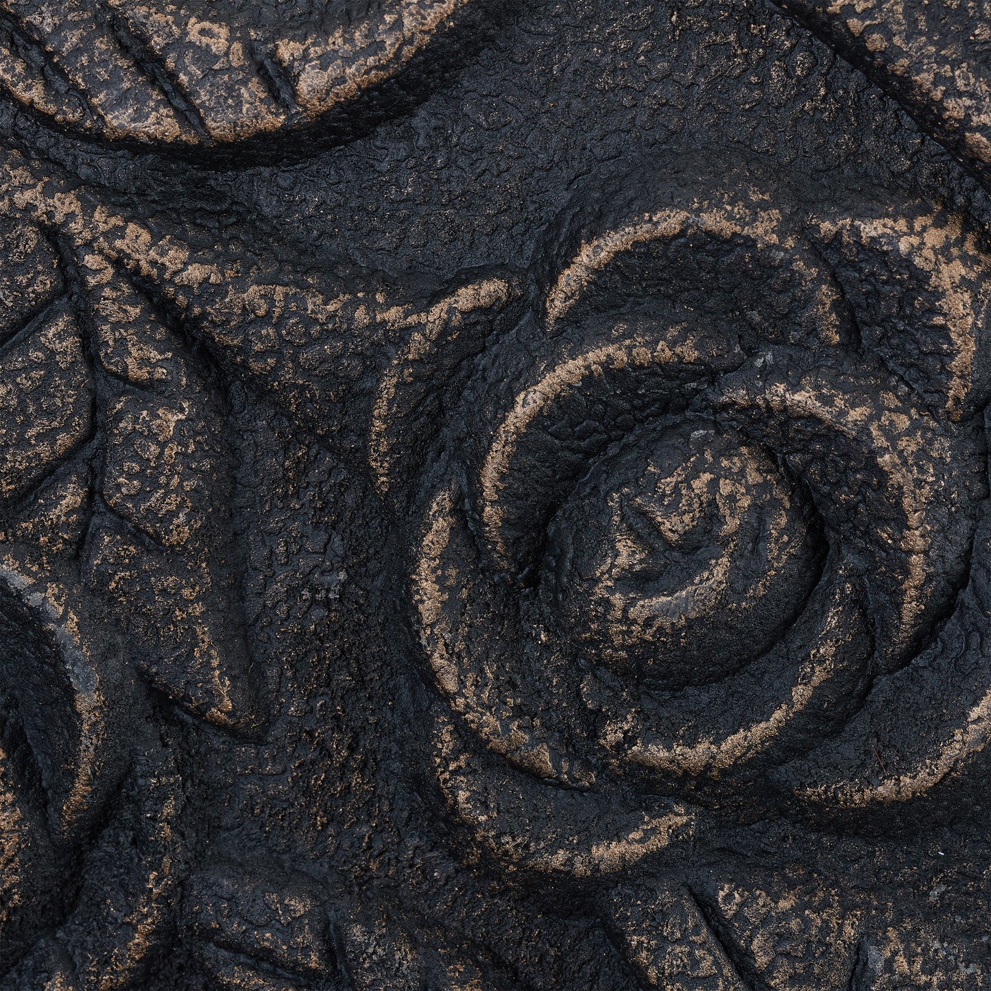 Black Parasol Stand with Rose Pattern
