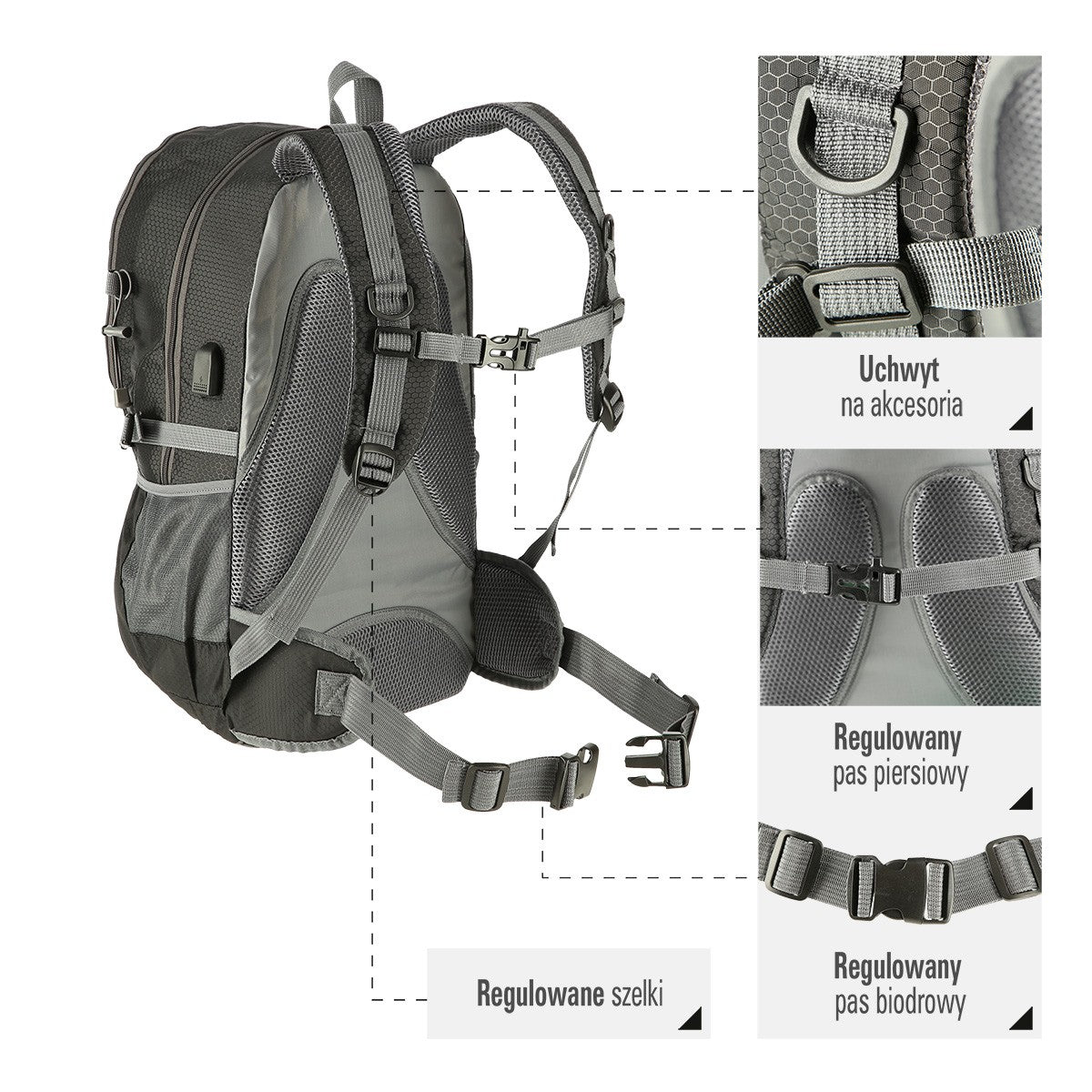 Black Quest Backpack, Durable and Spacious, Nils Camp