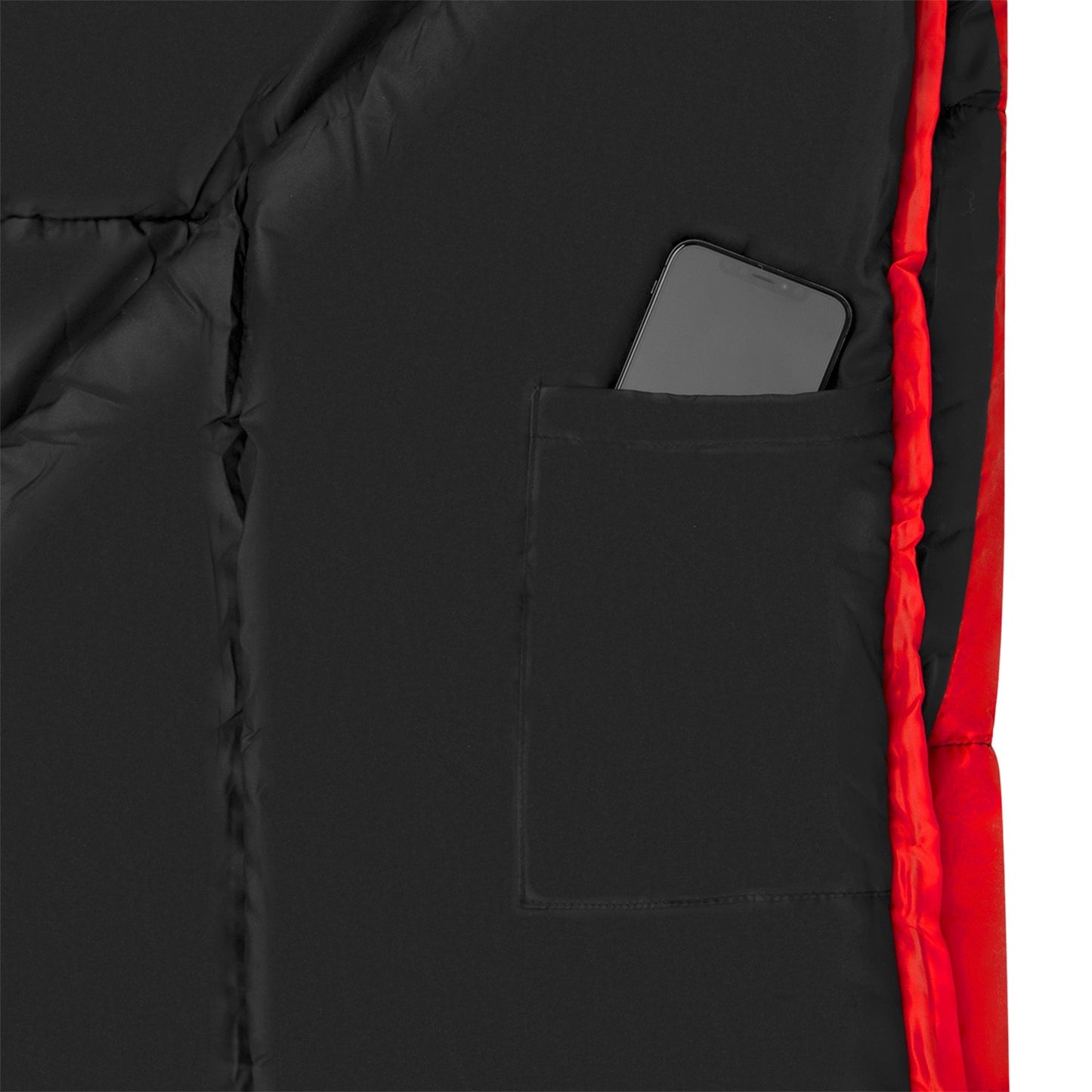 Black-Red Sleeping Bag, Lightweight, Compact