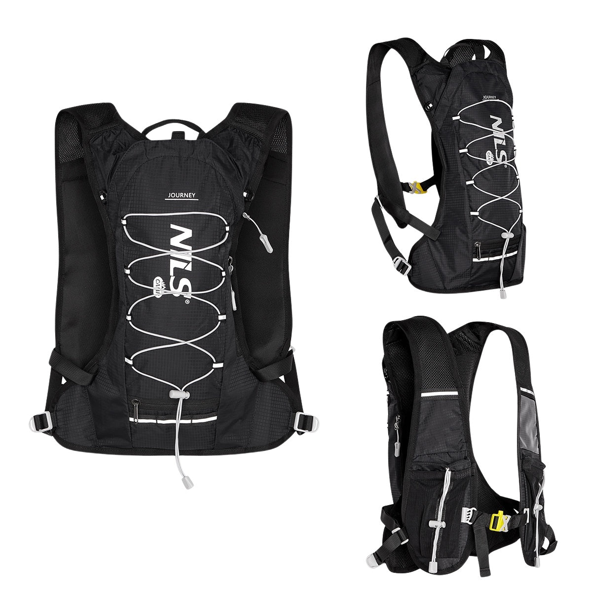 Black Running Backpack, Lightweight, Adjustable Straps
