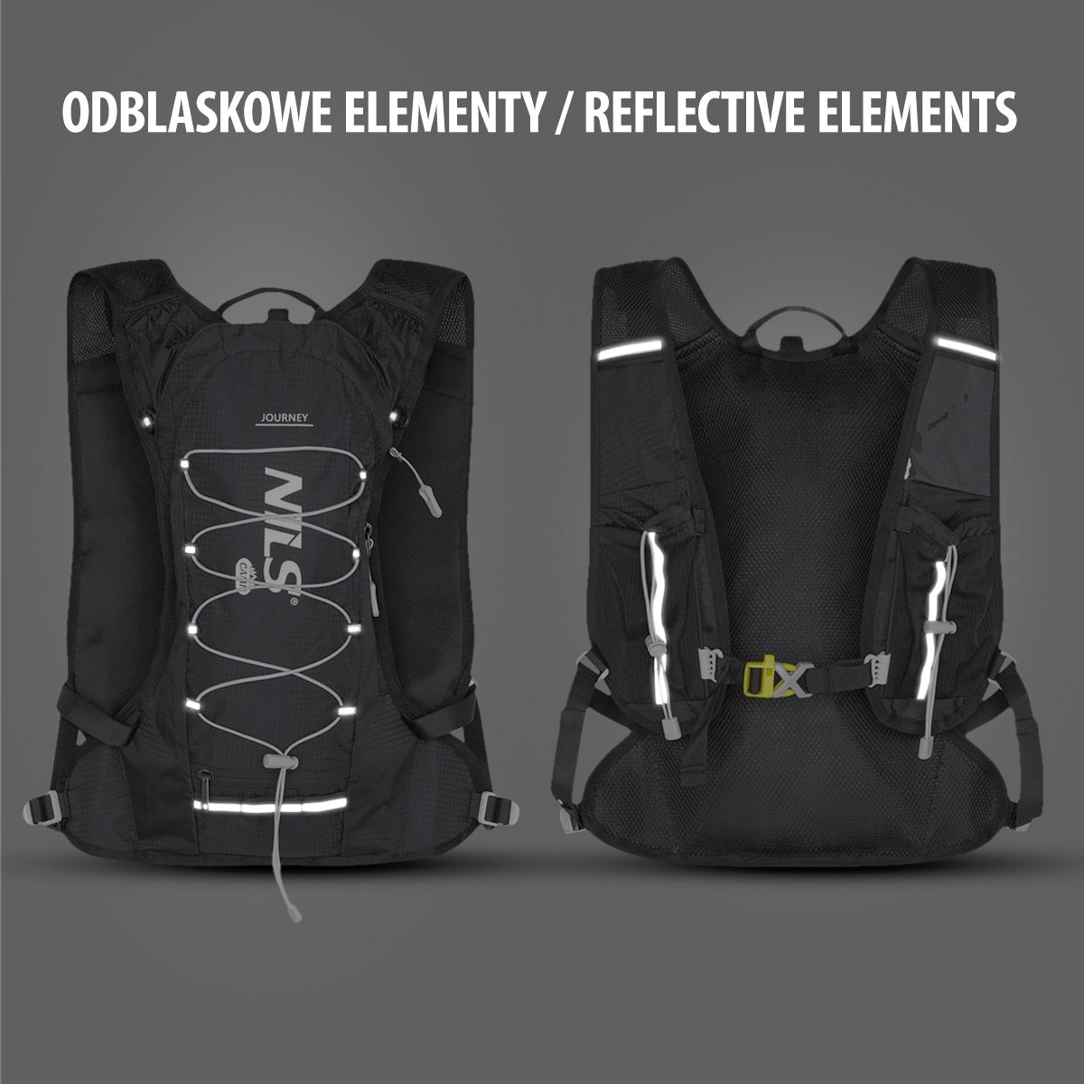 Black Running Backpack, Lightweight, Adjustable Straps