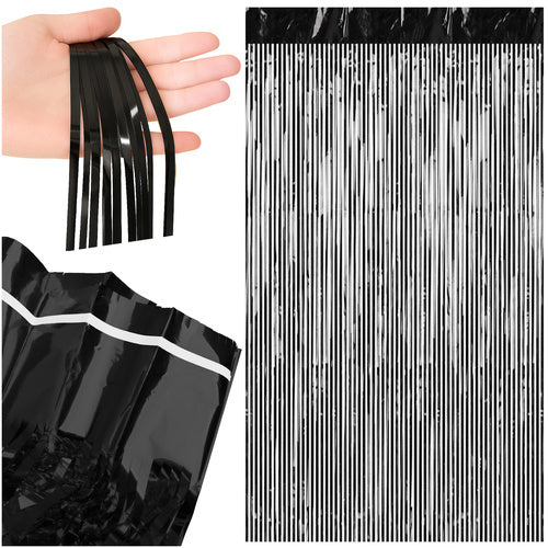 Black Self-Adhesive Party Curtain, 100x200cm