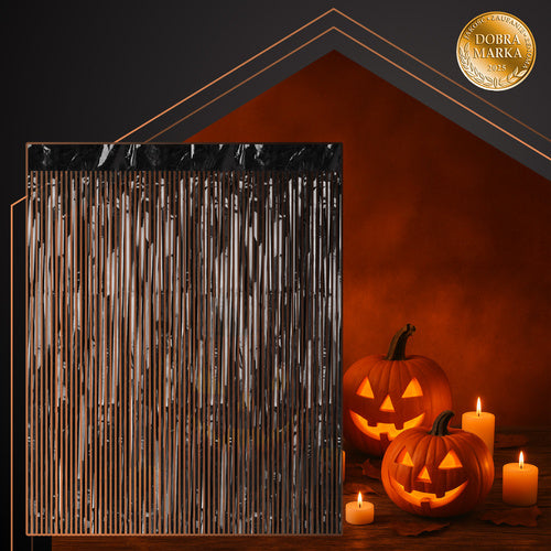 Black Self-Adhesive Party Curtain, 100x200cm