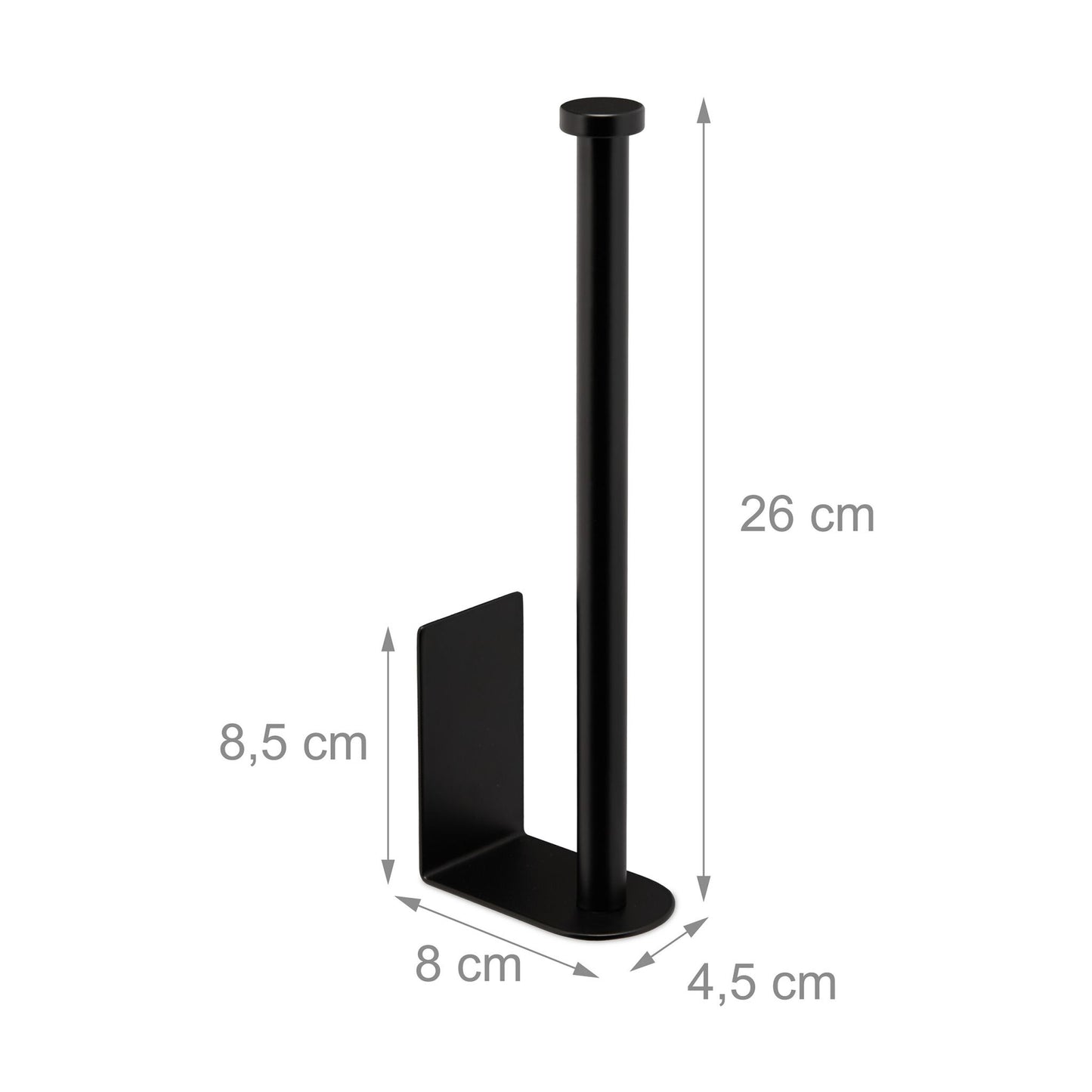 Black Self-Adhesive Toilet Roll Holder – 2 Roll Capacity