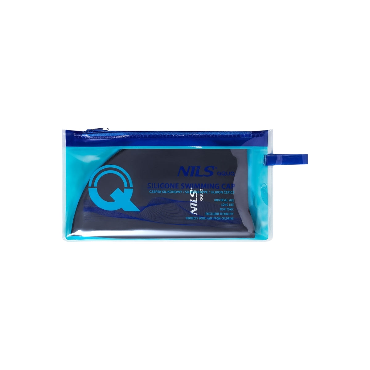 Black Silicone Swimming Cap – Solid Color