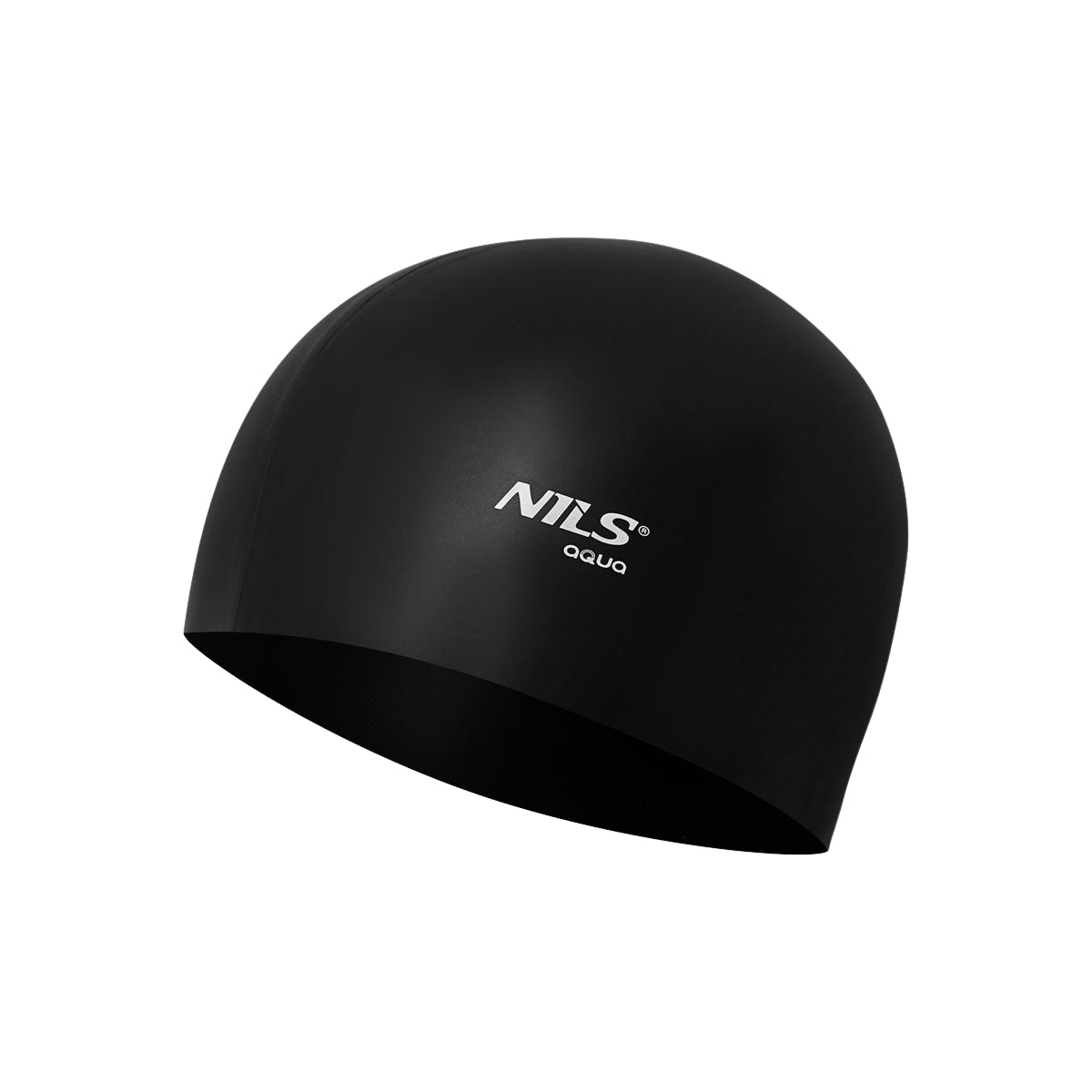 Black Silicone Swimming Cap – Solid Color