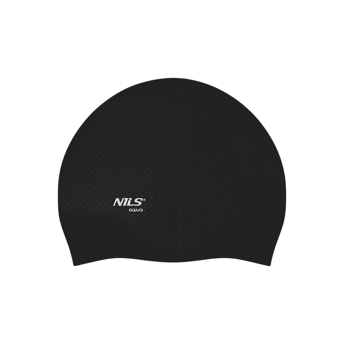 Black Silicone Swimming Cap – Solid Color, Dots Design