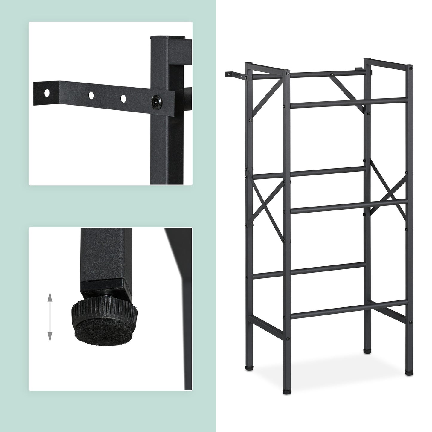 Black Steel Beverage Crate Rack for 3 Crates