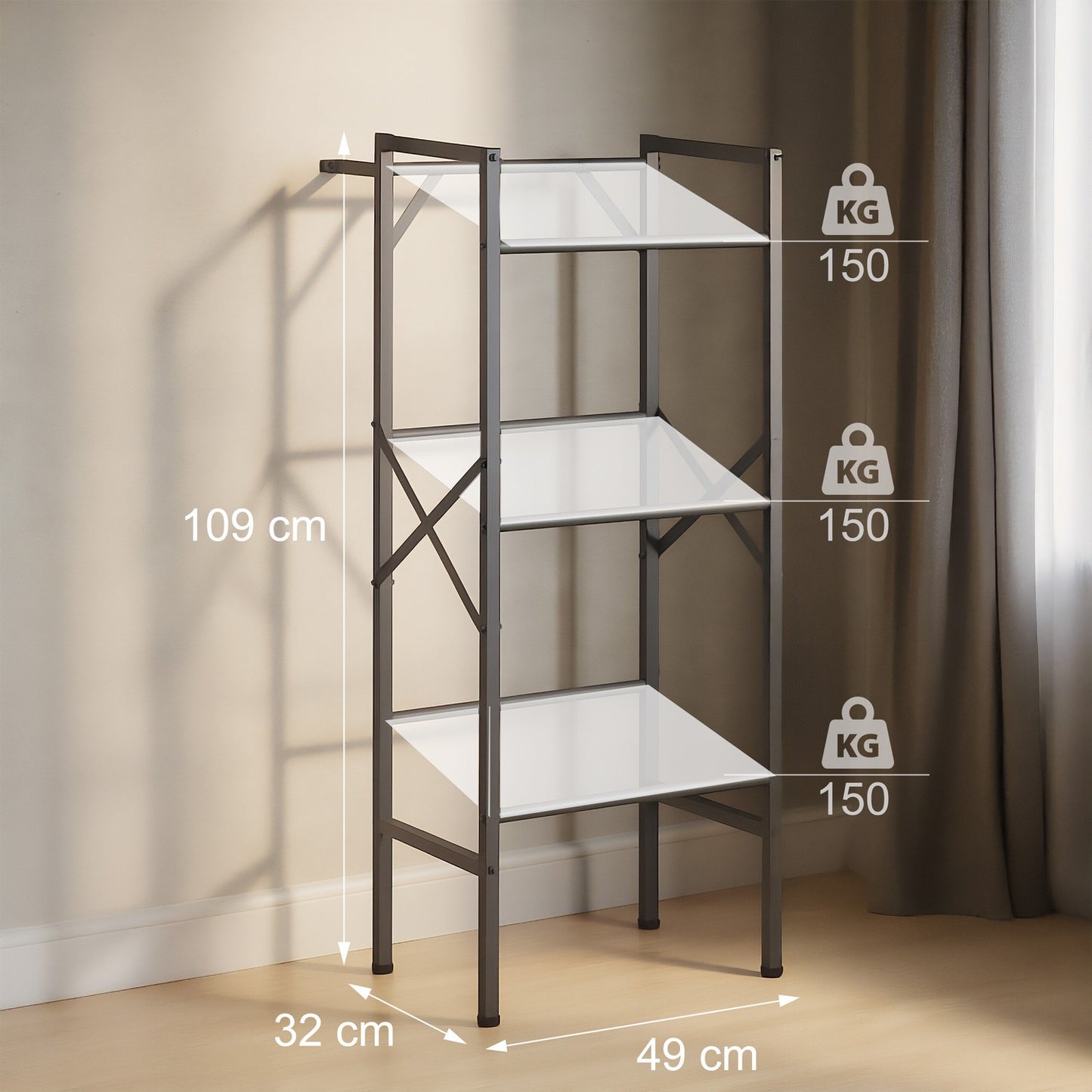 Black Steel Beverage Crate Rack for 3 Crates