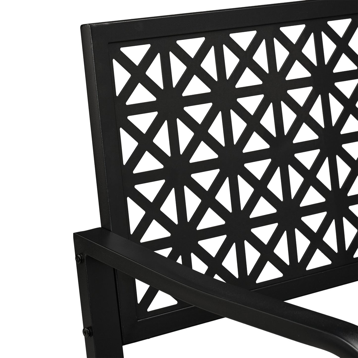 Black Steel Garden Bench – Geometric Design