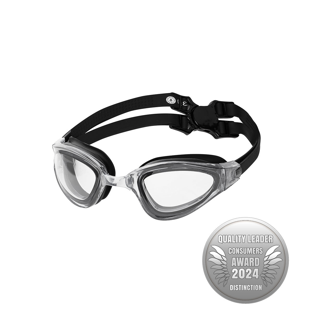 Black Swimming Goggles, Anti-Fog, UV Protection