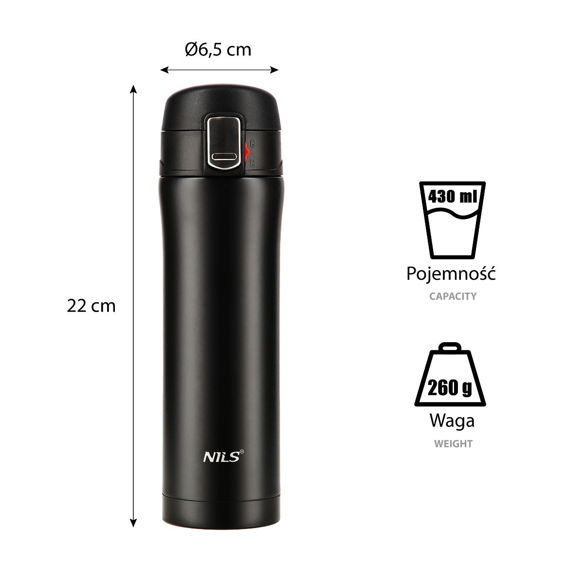 Black Thermal Cup, 10 oz, Insulated