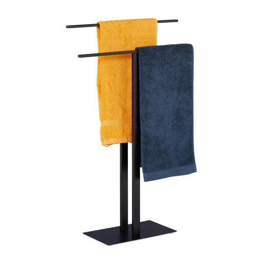 Black Towel Rack with 2 Bars