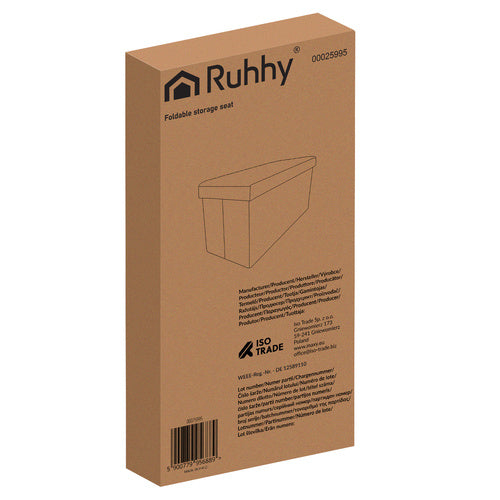 Black Velvet Pouf, 60x30x30 cm