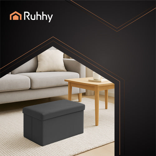 Black Velvet Pouf, 60x30x30 cm